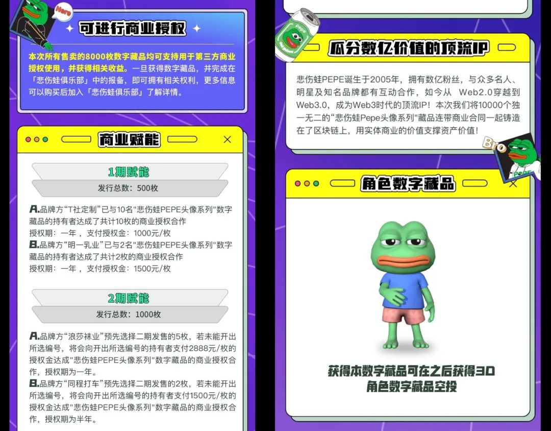 开放商业授权的悲伤蛙数字藏品，会成为中国的无聊猿吗？｜对话数藏操盘手- 花花生生